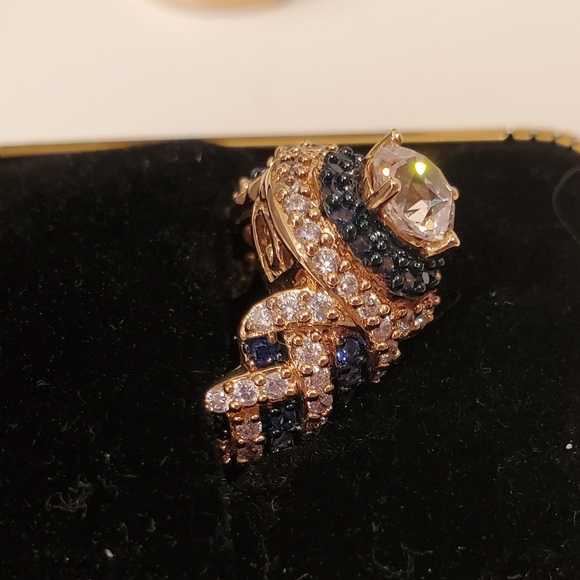 Sapphire and diamond simulate ring - Picture 2 of 3